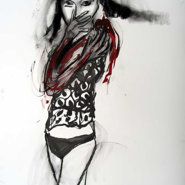 Encre et pastel sur papier, 50x65 cm