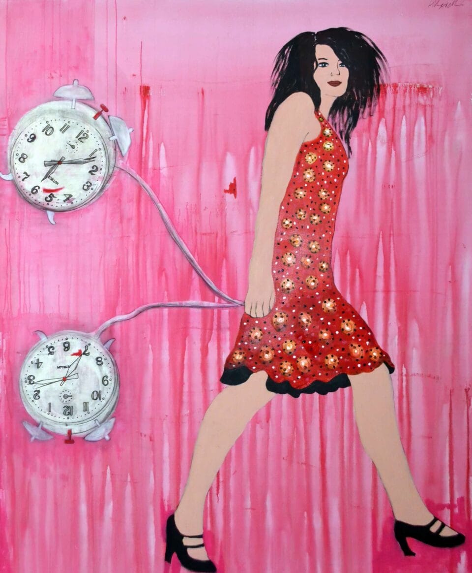 La femme aux horloges, 130x195 cm, 2014