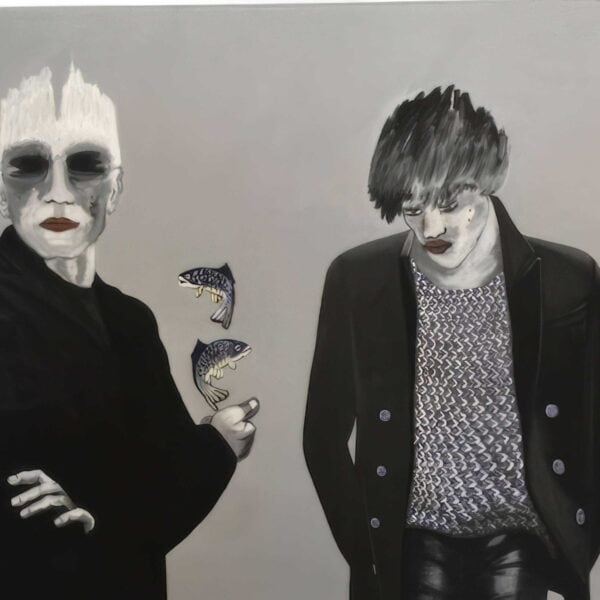 Les deux hommes aux poissons, 162x130 cm, 2018