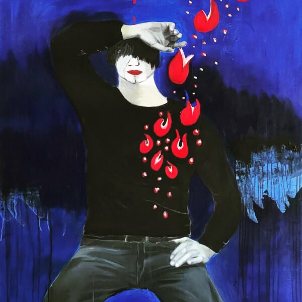 L’Homme nature, 2022, Huile et acrylique sur toile, 130 x 97 cm
