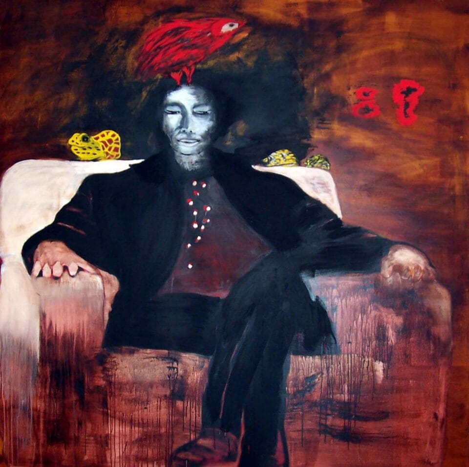 L_homme et l_oiseau, 190x190 cm, 2008